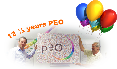 Staff gift made of images of 12.5 years PEO history. With Vincent Kroeze, PEOneer from the beginning! And Emile de Kler!